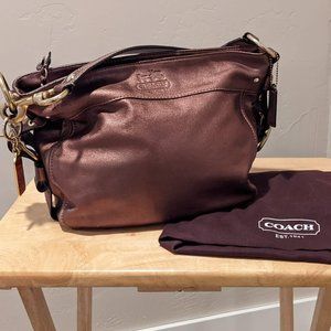 Coach Zoe bronze leather hobo bag w/ dust bag